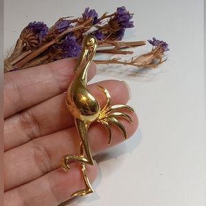 Vintage Gold‎ Flamingo Pin Brooch
